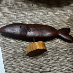 Handcrafted Wooden Fish Sculpture